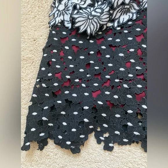 Floral Black and White Sleeveless Dress US 6 - Picture 9 of 10